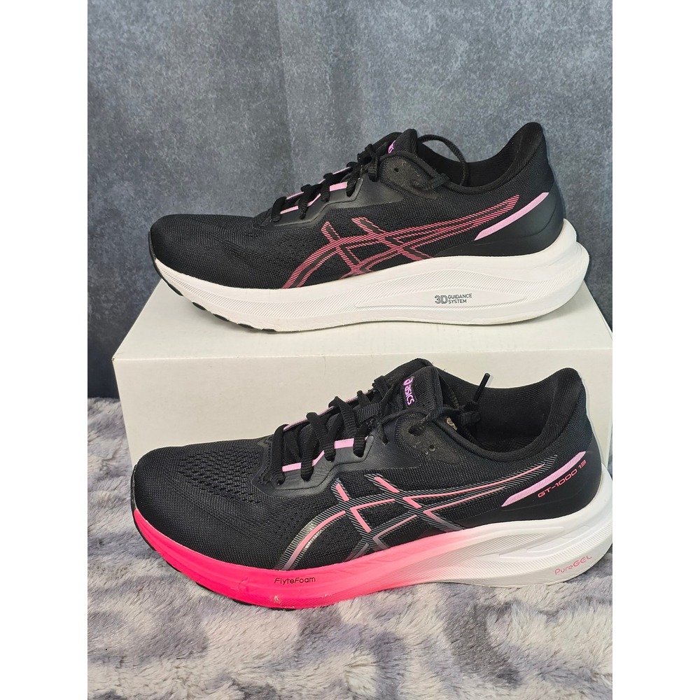 ASICS GT-1000 13 Running Shoes Black Pink‎ Stability Sneakers Womens 9